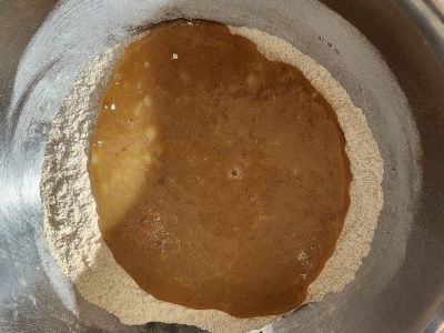 Pour Wet Mix Into Flour Mix