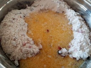 Pour Wet Mix Into Flour Mixture