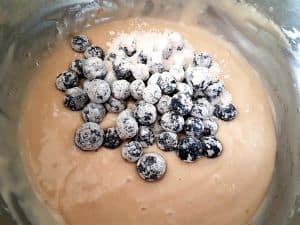Stir In Flour Coated Blueberries