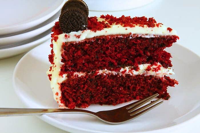 Red Velvet Oreo Cake Slice