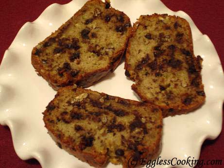 Eggless Chocolate Chip Zucchini Bread | Eggless Cooking