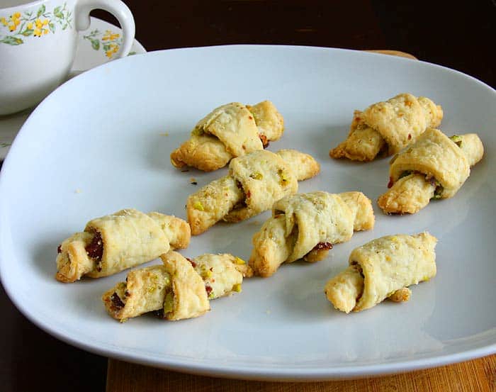 Chocolate Rugelach with coffee