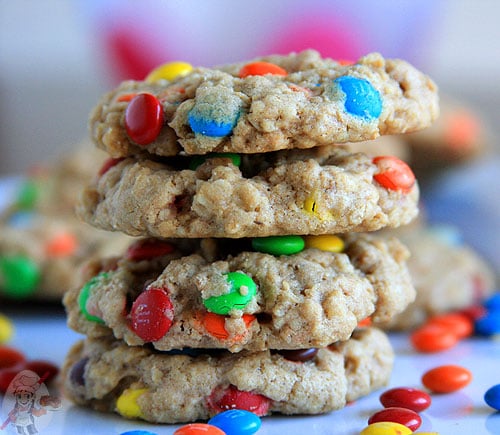 Chewy Oatmeal Cookies with M&M Recipe | Eggless Cooking