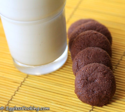 Eggless Chocolate Shortbread Cookies