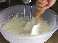 Mix Flour & Vanilla/Sugar/Butter Liquid