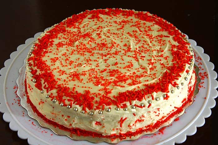 Eggless Red Velvet Cake (Fully Decorated)