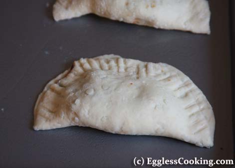 Vegetarian Empanadas:Put them in baking sheet and bake now