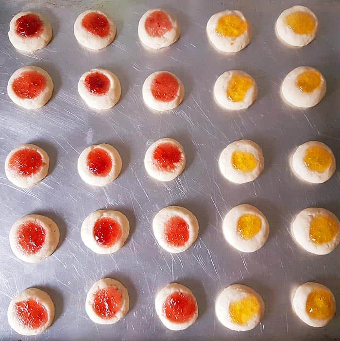 Thumbprint Cookies with Strawberry and Mango Jam Fresh From The Oven