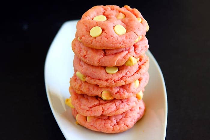 pink velvet cake mix cookies