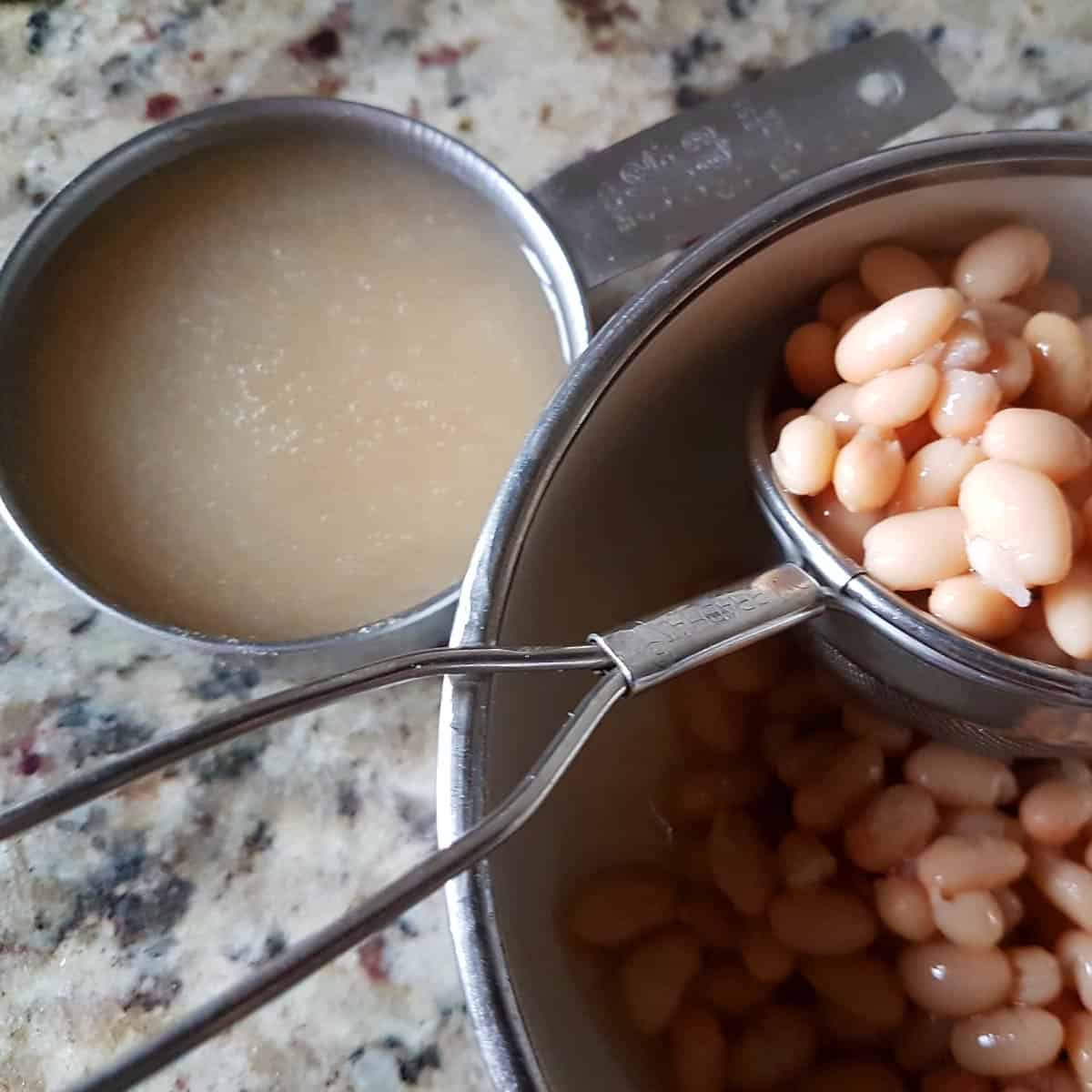 Drain beans from can