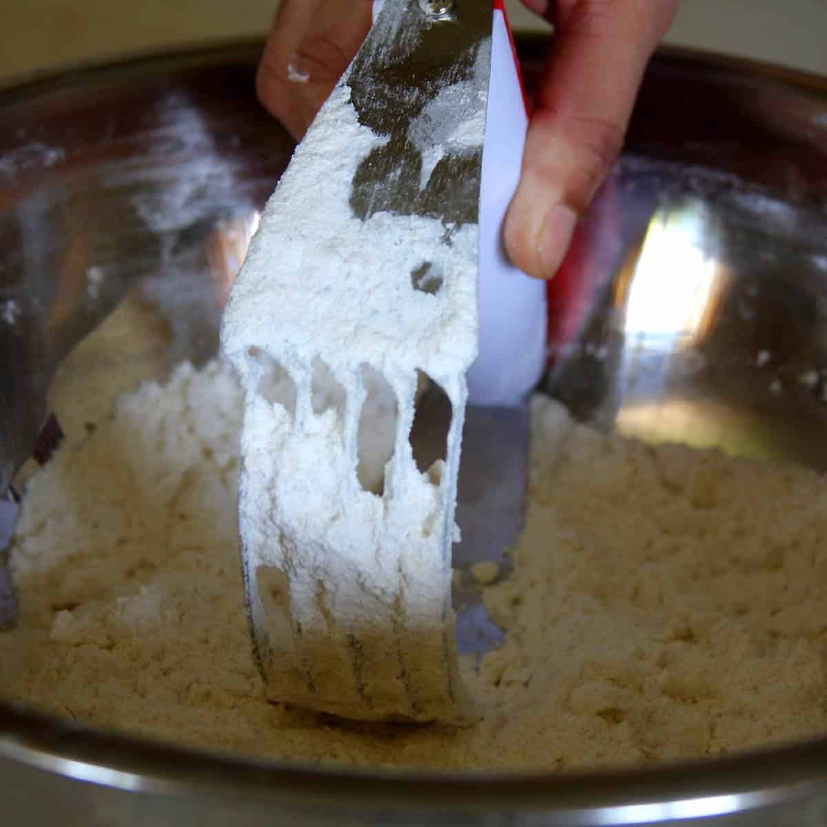 Kneading flour