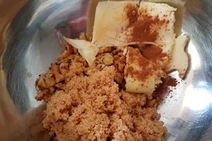 Mix streusel topping tp ingredients