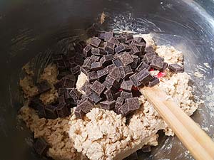 Add chocolate chunks.