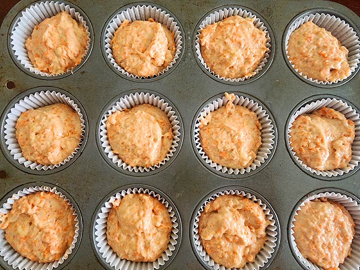 Muffin Tin Filled With Batter