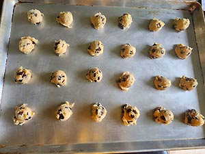 Tablespoon Dough On Baking Sheet