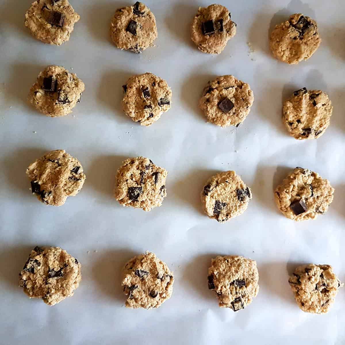 Scoop dough and flatten on sheet