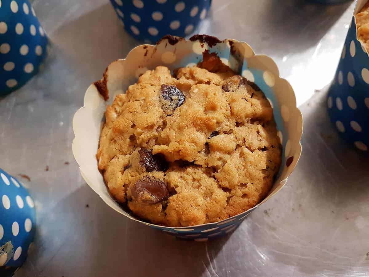 Chocolate chip oatmeal cookies are ready to serve