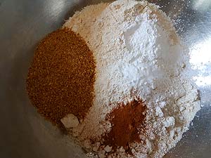 Add all dry ingredients in a large bowl