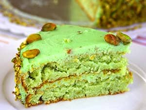 Enjoy the pistachio cake.