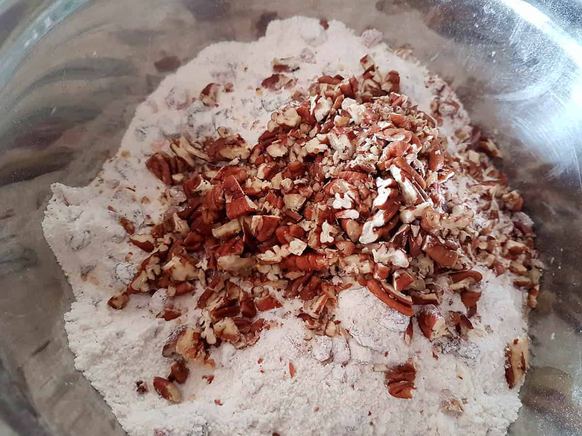 Add the chopped pecans