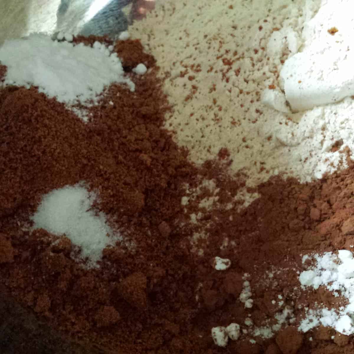 Sift together dry ingredients