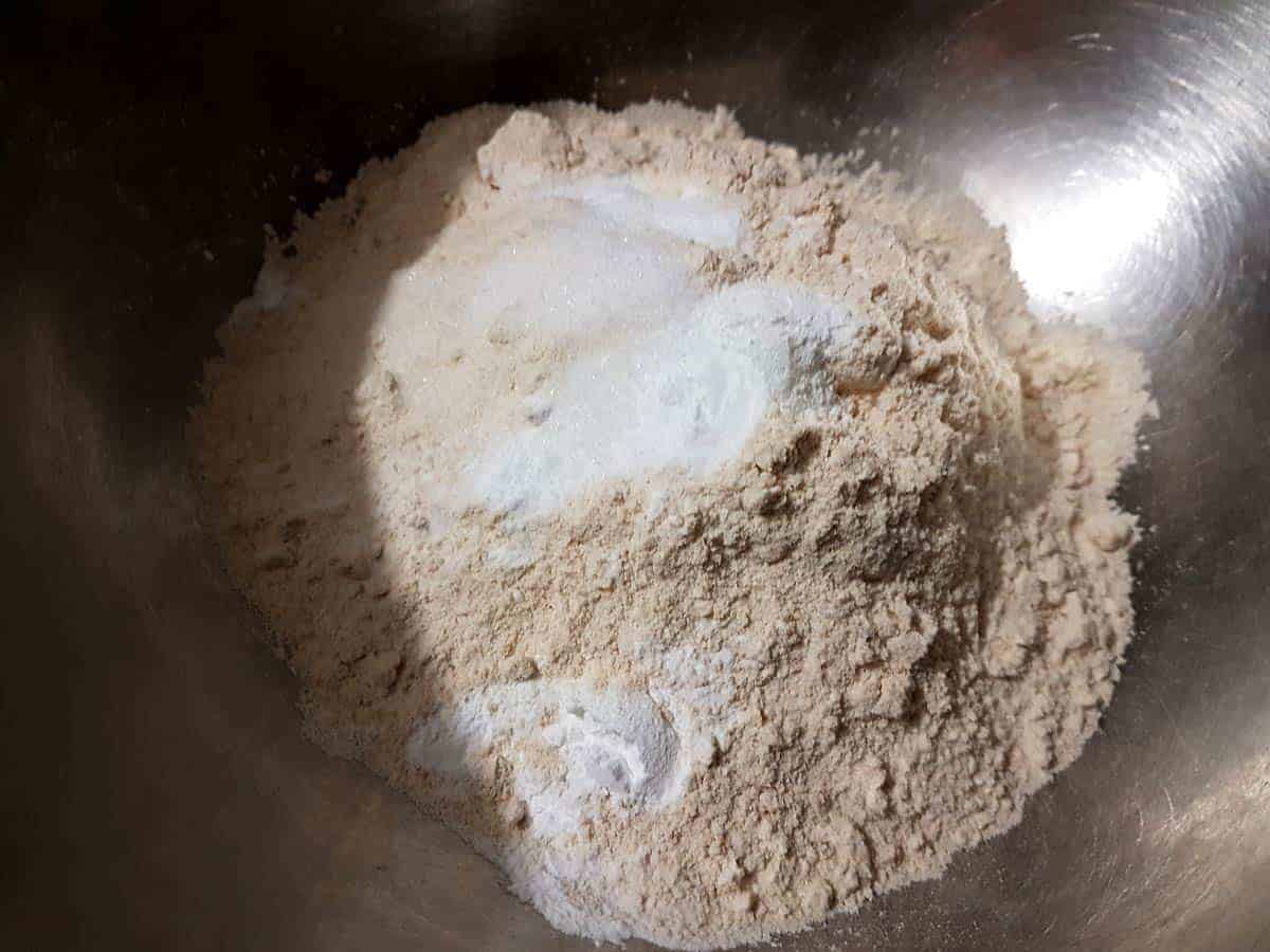 Combine flour baking powder and soda