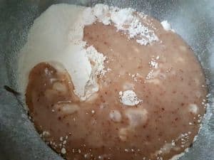 Pour Wet Mix Into Flour Mix