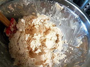 Creamed aquafaba and butter.