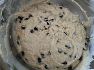 Muffin Batter With Chocolate Chips Evenly Mixed