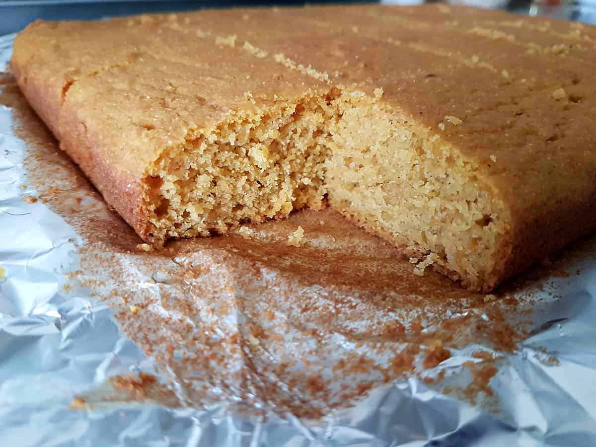 Sweet potato cornbread is ready to serve