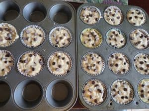 All Batter Evenly Filled Among The Muffin Cups