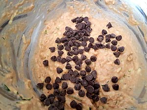 7. Mix chocolate chips in other half.