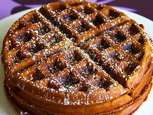 Gingerbread waffles ready to serve!