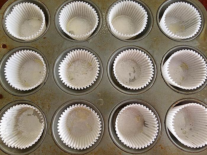 Muffin Liners And Greased With Nonstick Spray