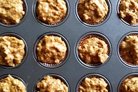 Pour batter into the baking pan