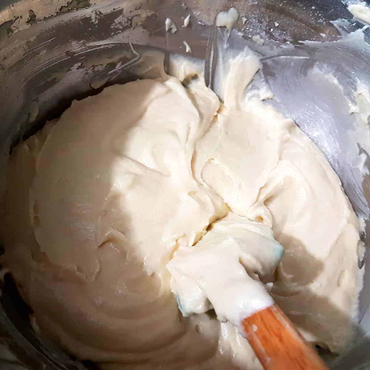 Cake batter ready