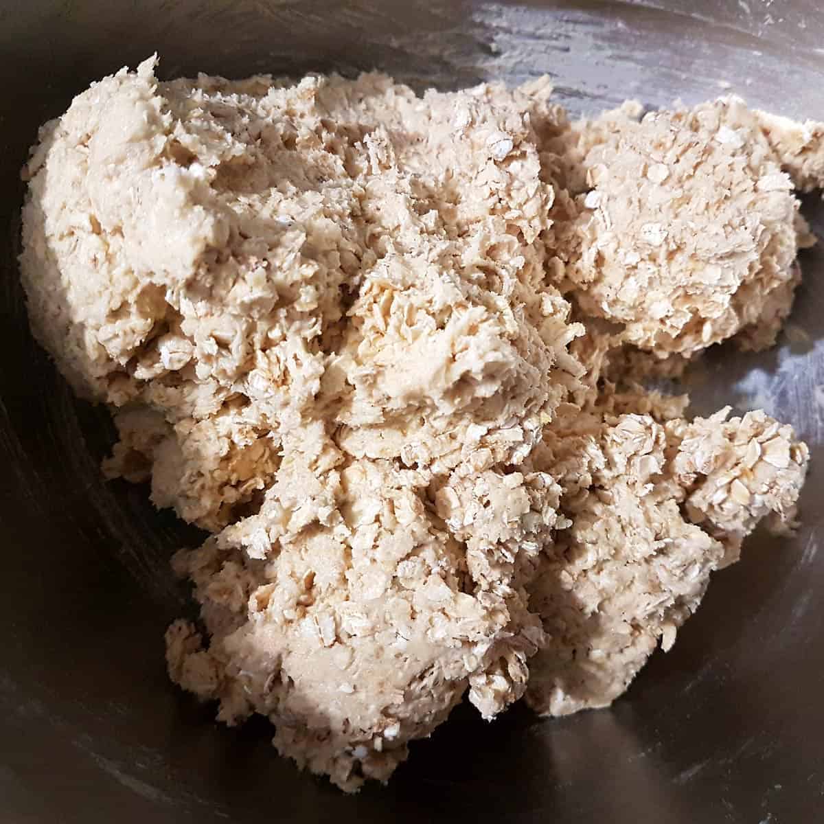 Cookie dough after mixing oats