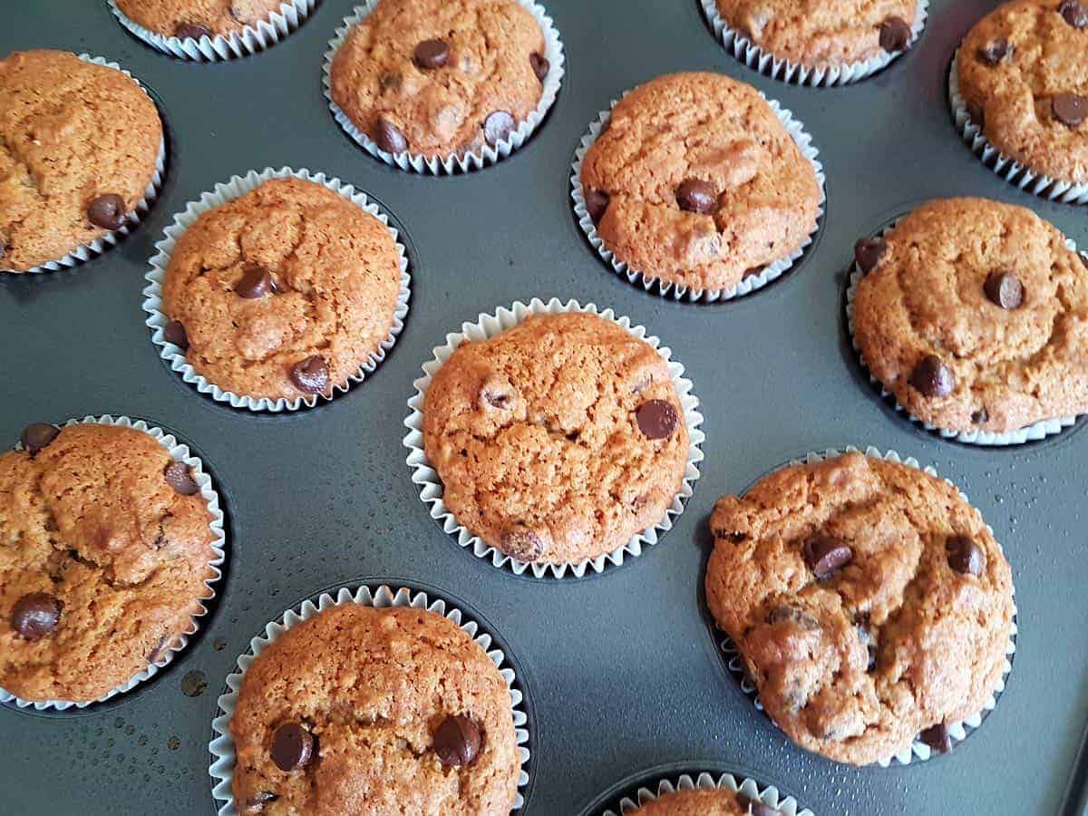 Banana mocha muffins ready