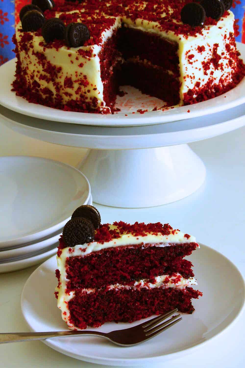 Red Velvet Oreo Cake using Aquafaba