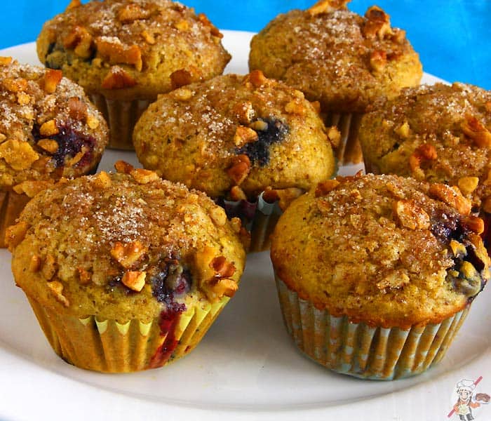 Eggless Blueberry Orange Muffins