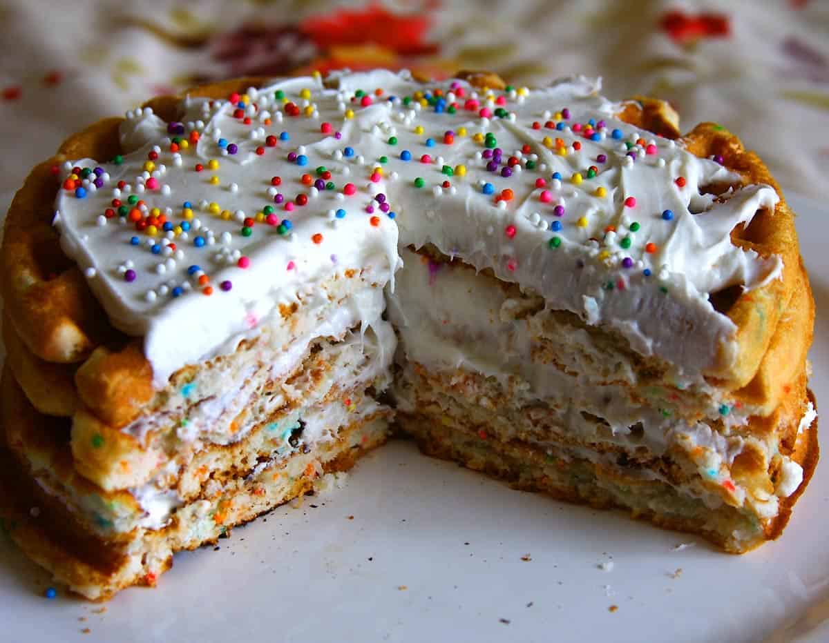 Eggless Cake Mix Waffles