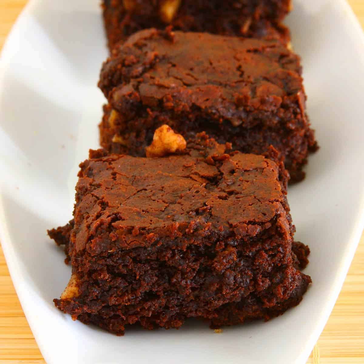 Eggless Fudgy Banana Brownies