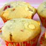 Eggless Raspberry White Chocolate Muffins