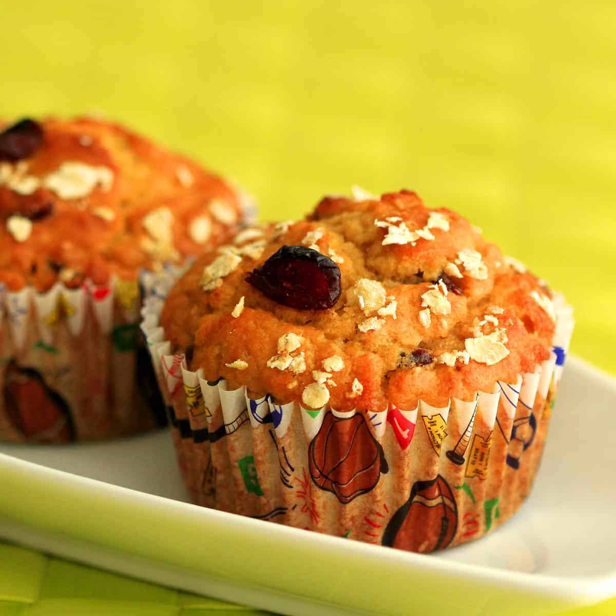 Oat Flour Cranberry Muffins