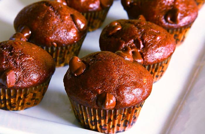 Bowl Double Chocolate Banana Muffins Recipe