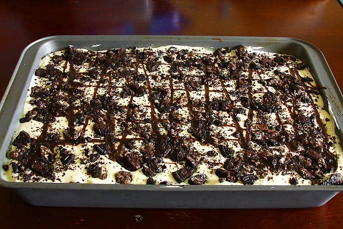 Oreo Poke Cake With Vanilla Pudding