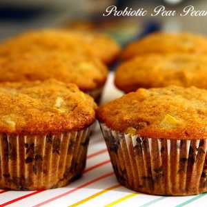 Probiotic Pear Pecan Muffins