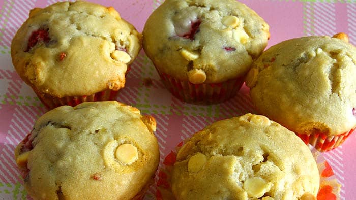 Raspberry and White Chocolate Muffins