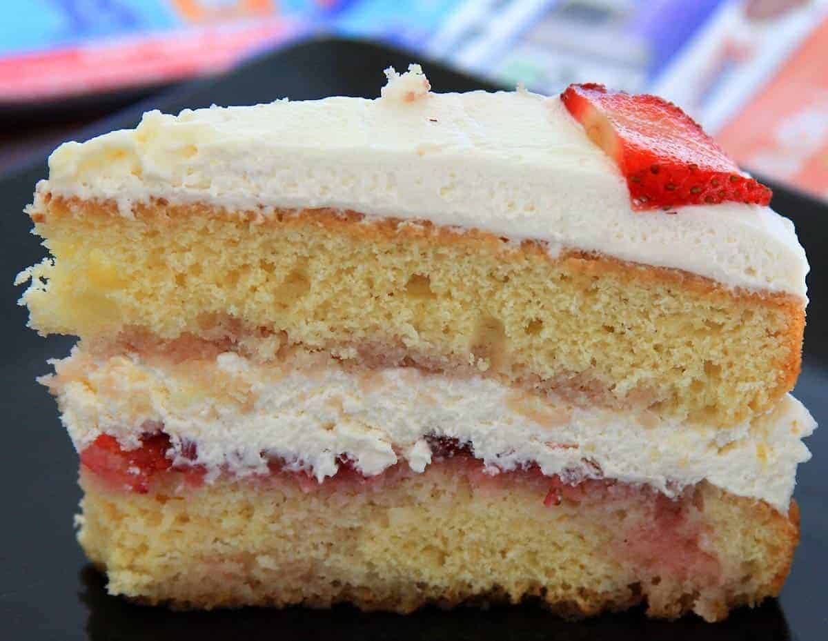 Strawberry Cream Cake Slice