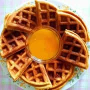 Vegan Whole Wheat Mango Waffles